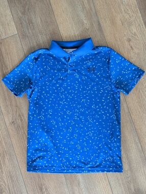 Under Armour Royal Blue Short Sleeve Polo with White Speckle Print